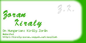 zoran kiraly business card